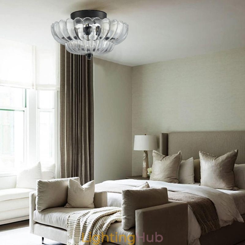 Modern Simple Flush Mount Lotus Base Ceiling Lamp