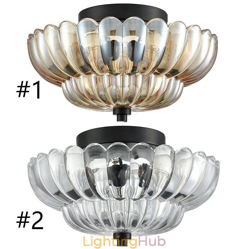 Modern Simple Flush Mount Lotus Base Ceiling Lamp