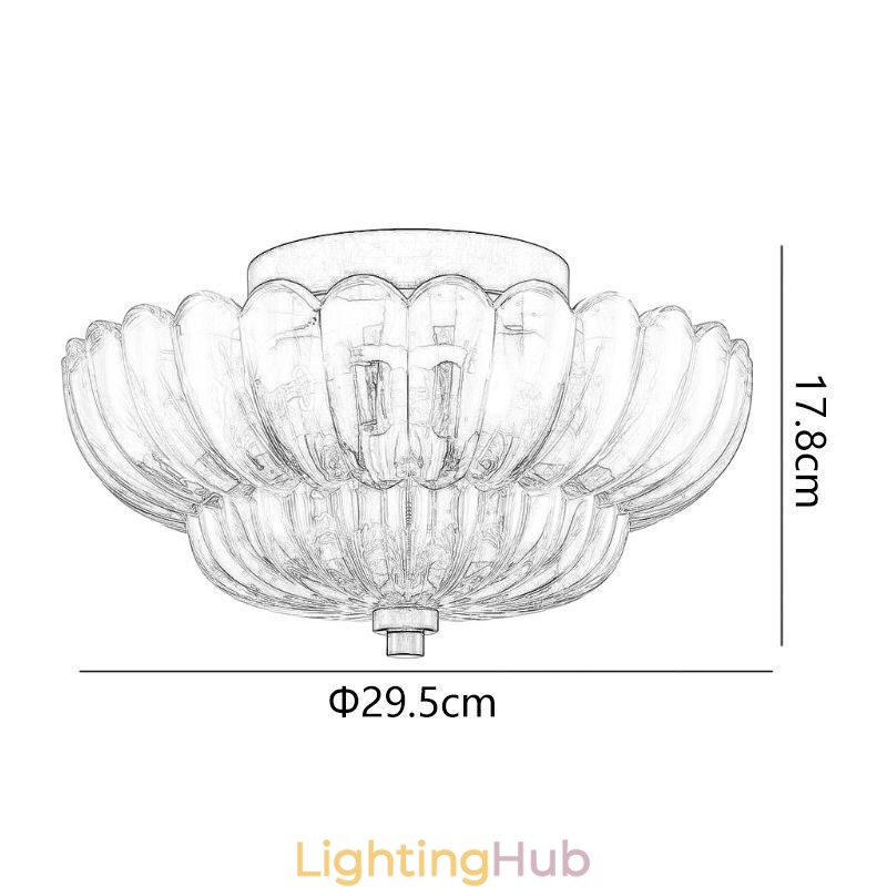 Modern Simple Flush Mount Lotus Base Ceiling Lamp