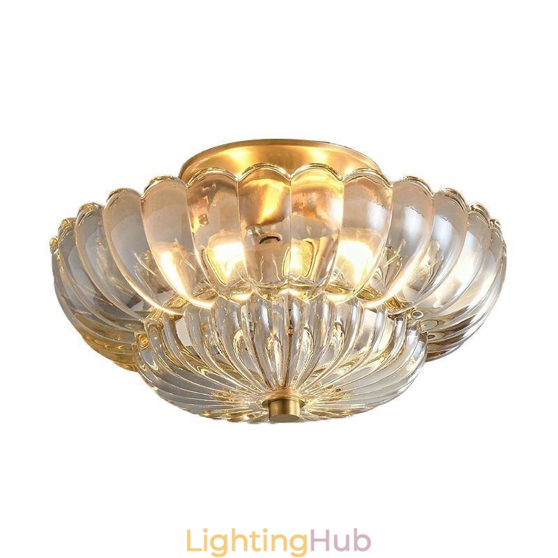Modern Flush Mount Lotus Base Ceiling Light
