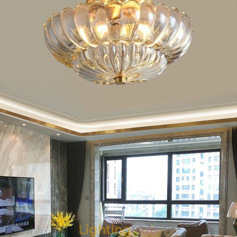 Modern Flush Mount Lotus Base Ceiling Light