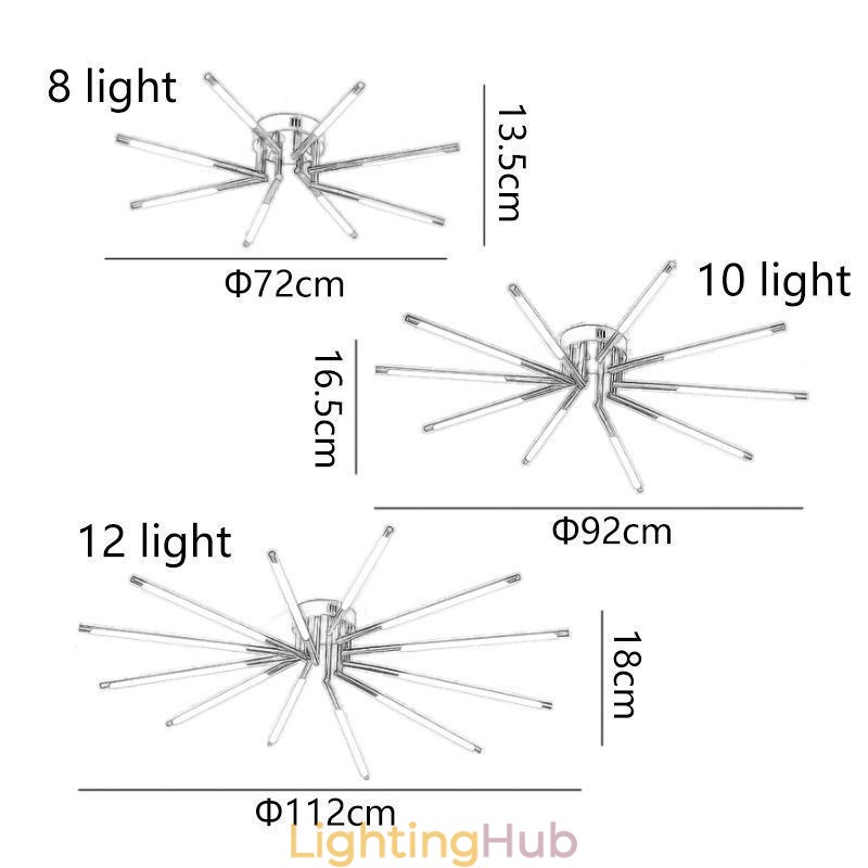 Simple Flush Mount Fireworks Ceiling Light