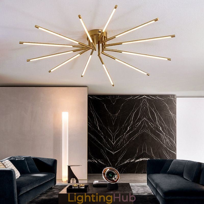 Simple Flush Mount Fireworks Ceiling Light