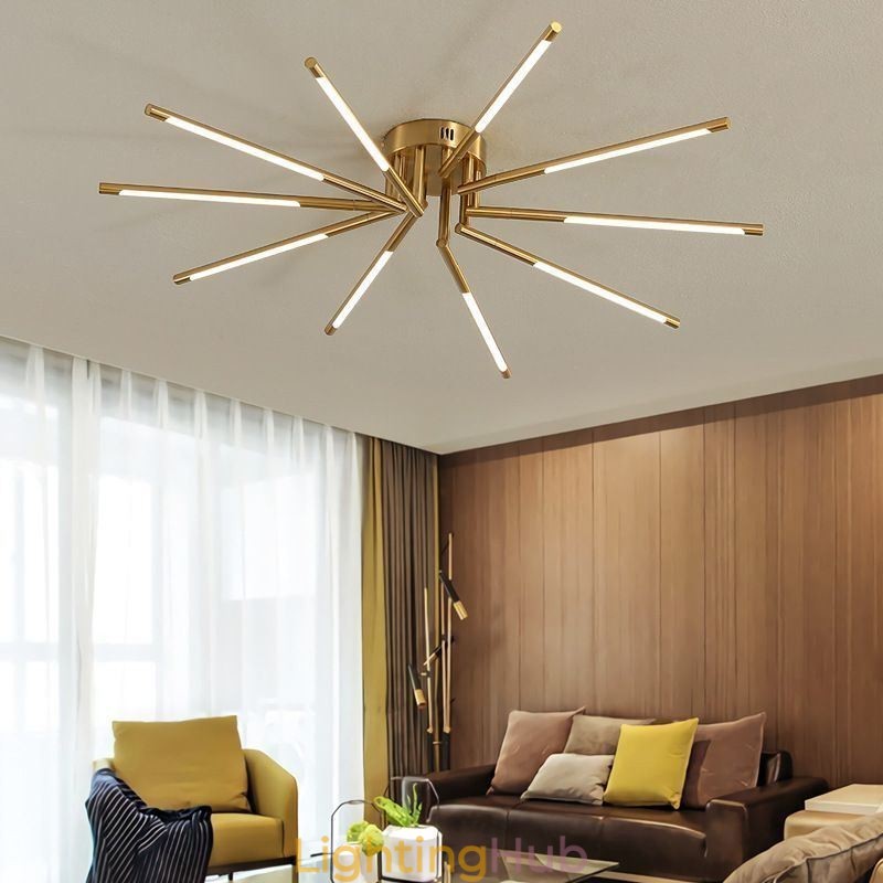 Simple Flush Mount Fireworks Ceiling Light