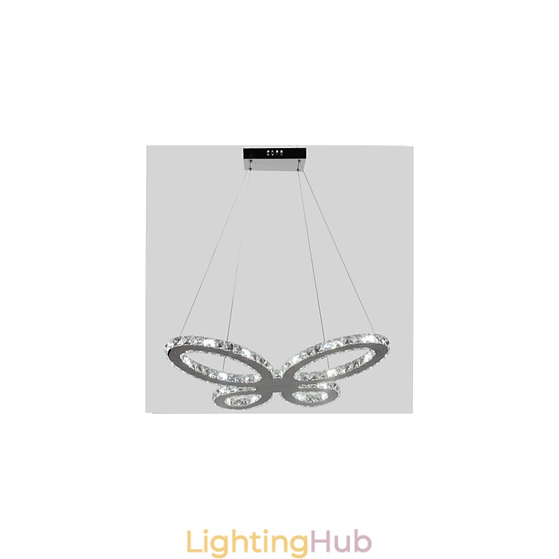 Modern Contemporary Chrome Metal Chandelier