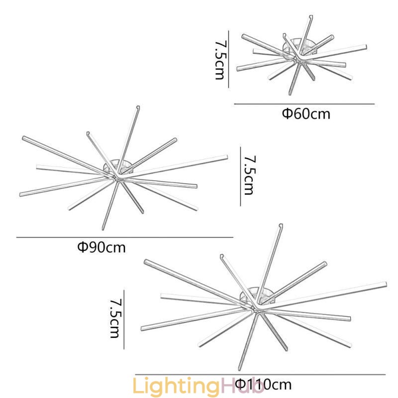 Flush Mount Modern Minimalist Fireworks Ceiling Light