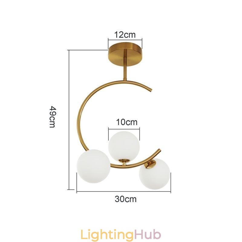 Modern And Simple Flush Mount Three Head Milky White Glass Ceiling Light G9 5W