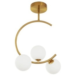 Modern And Simple Flush Mount Three Head Milky White Glass Ceiling Light G9 5W