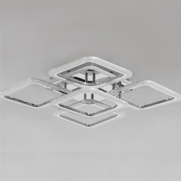 Flush Mount Chrome Acrylic Square Ceiling Light 5 Lights