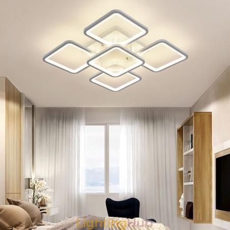 Flush Mount White Acrylic Square Ceiling Light 5 Lights 8 Lights Flush Mount White Acrylic Square Ceiling Light 5 Lights 8 Lights
