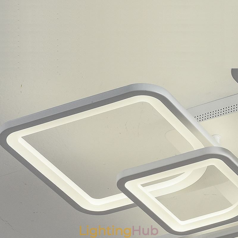 Flush Mount White Acrylic Square Ceiling Light 5 Lights 8 Lights