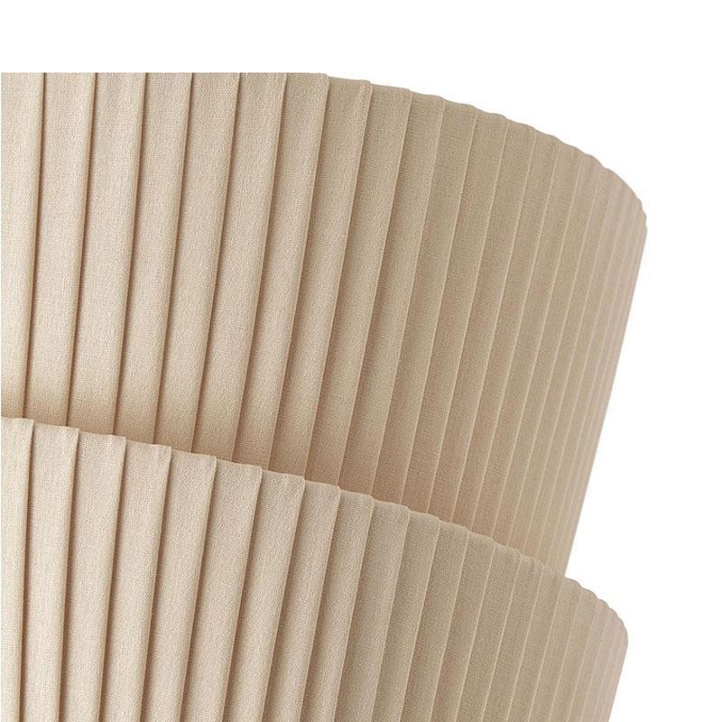 Wabi Sabi Flush Mount French Cream Style Double Layer Fabric Lampshade Ceiling Lamp