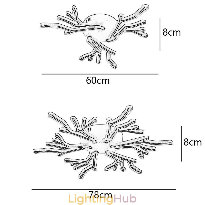 Flush Mount Acrylic Branch Ceiling Light