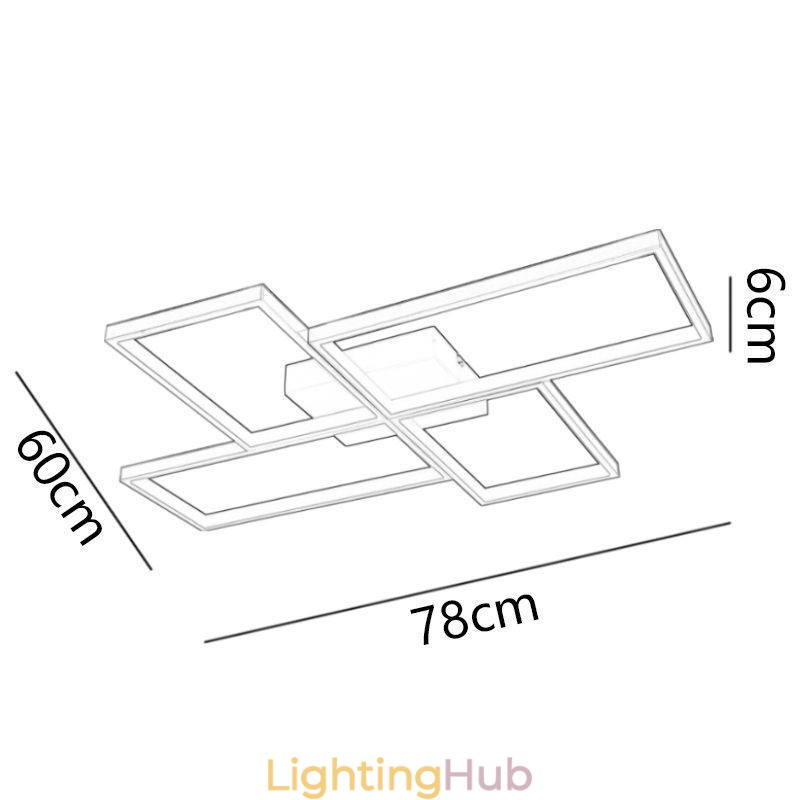 Flush Mount Mosaic Geometric Square Ceiling Light Fixture