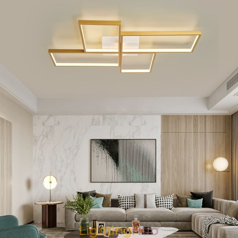 Flush Mount Mosaic Geometric Square Ceiling Light Fixture