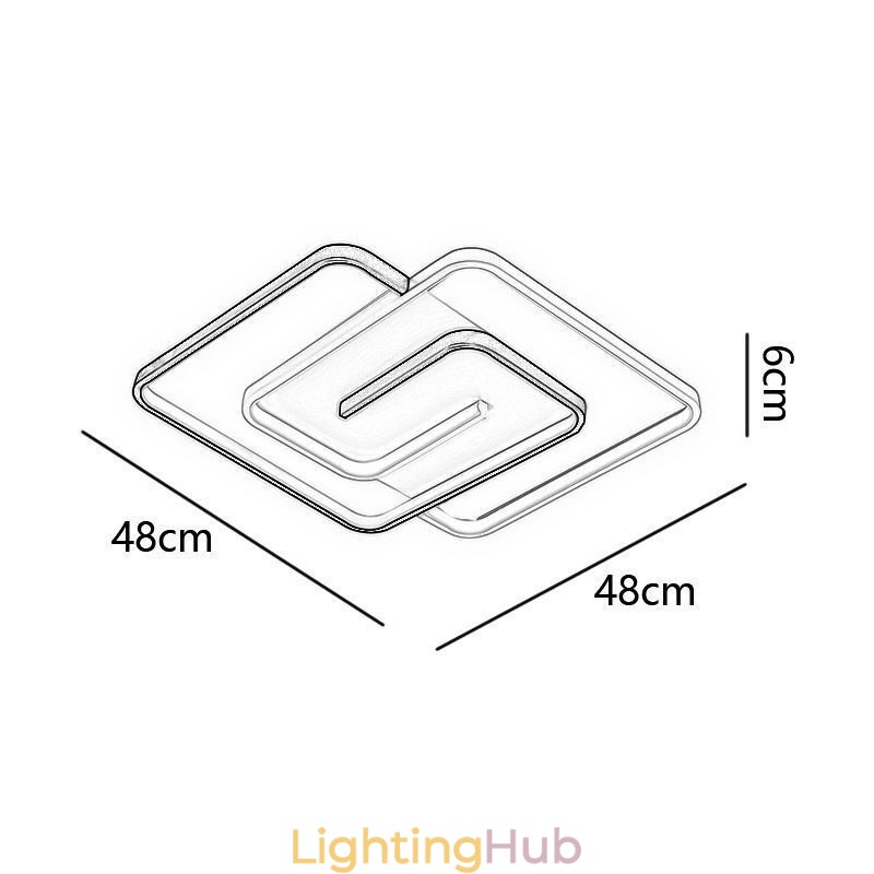 Flush Mount Acrylic Wrap Square Ceiling Light