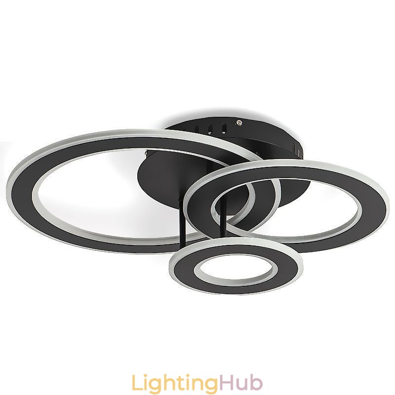 Flush Mount Triple Acrylic Round Ceiling Light