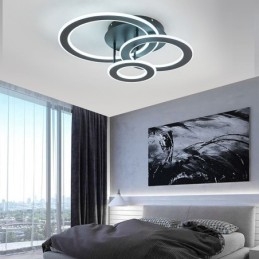 Flush Mount Triple Acrylic Round Ceiling Light