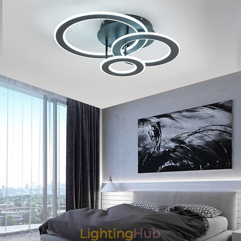 Flush Mount Triple Acrylic Round Ceiling Light