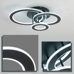 Flush Mount Triple Acrylic Round Ceiling Light