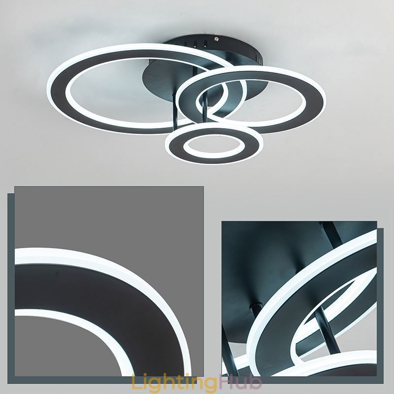 Flush Mount Triple Acrylic Round Ceiling Light