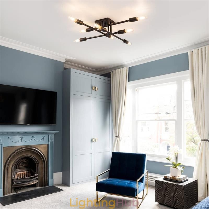 Country Retro Flush Mount American Industrial Style Decorative Ceiling Light