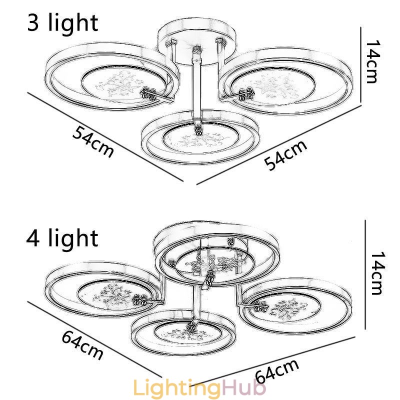 Flush Mount Acrylic Copper Art Printing Ceiling Light