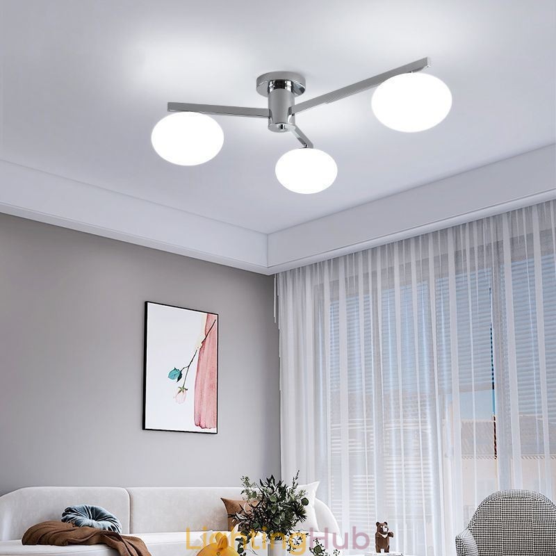Nordic Glass Flush Mount Creative Wrought Iron Ceiling Light