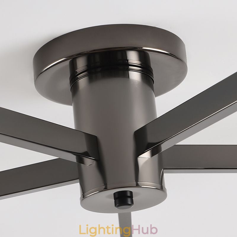 Nordic Glass Flush Mount Creative Wrought Iron Ceiling Light
