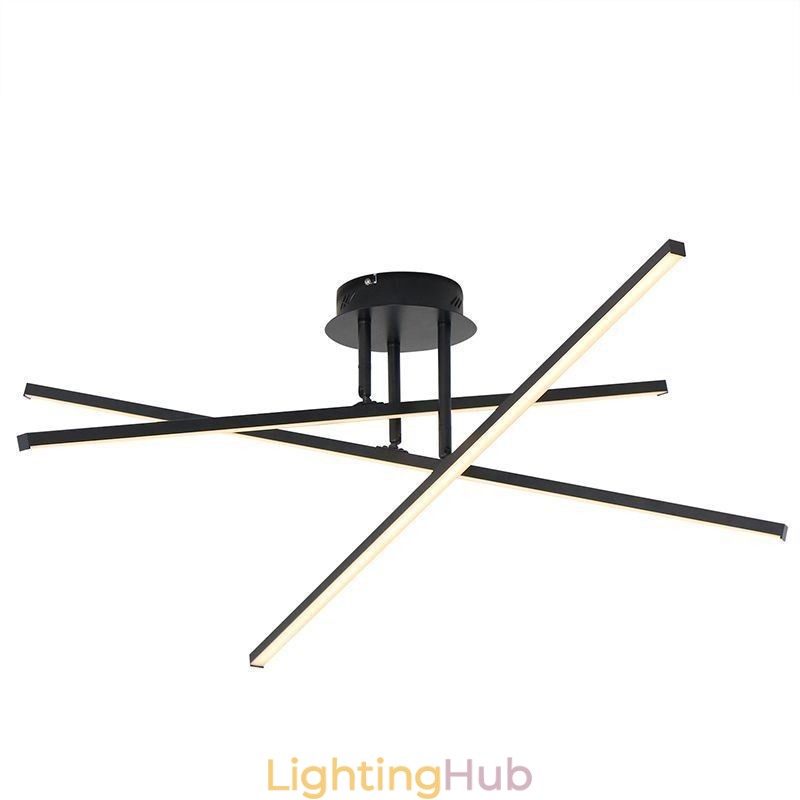 Modern Simple Flush Mount Aluminum Art Strip Ceiling Light