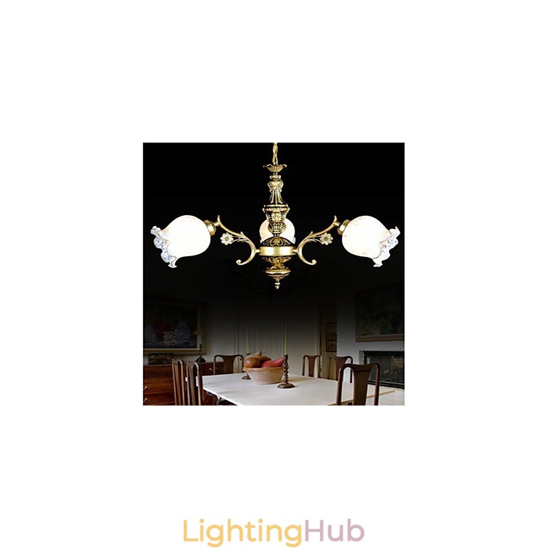 Bronze Chandelier Three Lights European Retro Classic