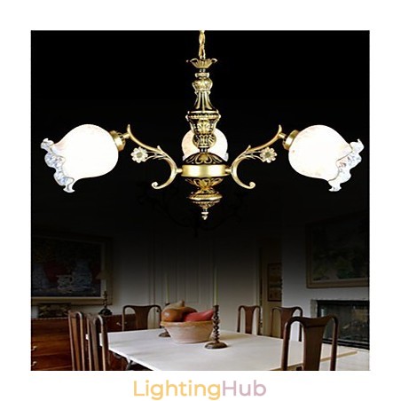 Bronze Chandelier Three Lights European Retro Classic
