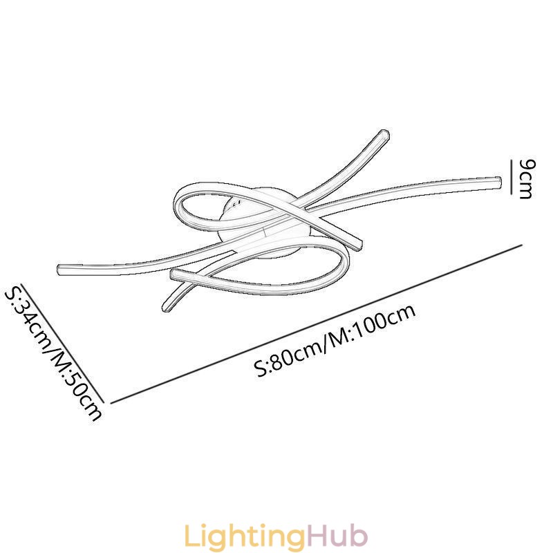 Minimalist Flush Mount Aluminum Art Butterfly Ceiling Light