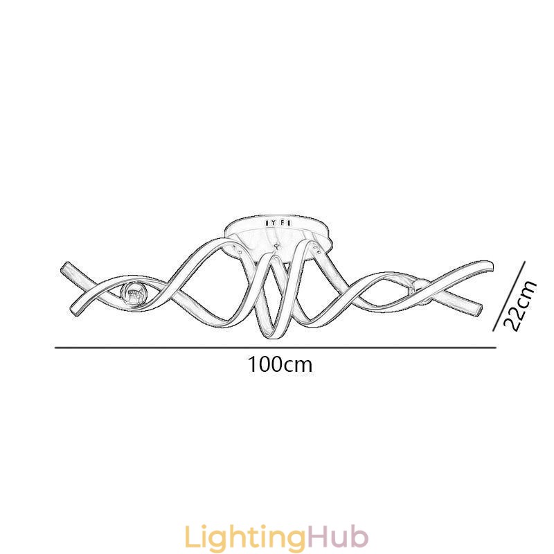 Modern Flush Mount Aluminum Art Spiral Ceiling Lamp Light