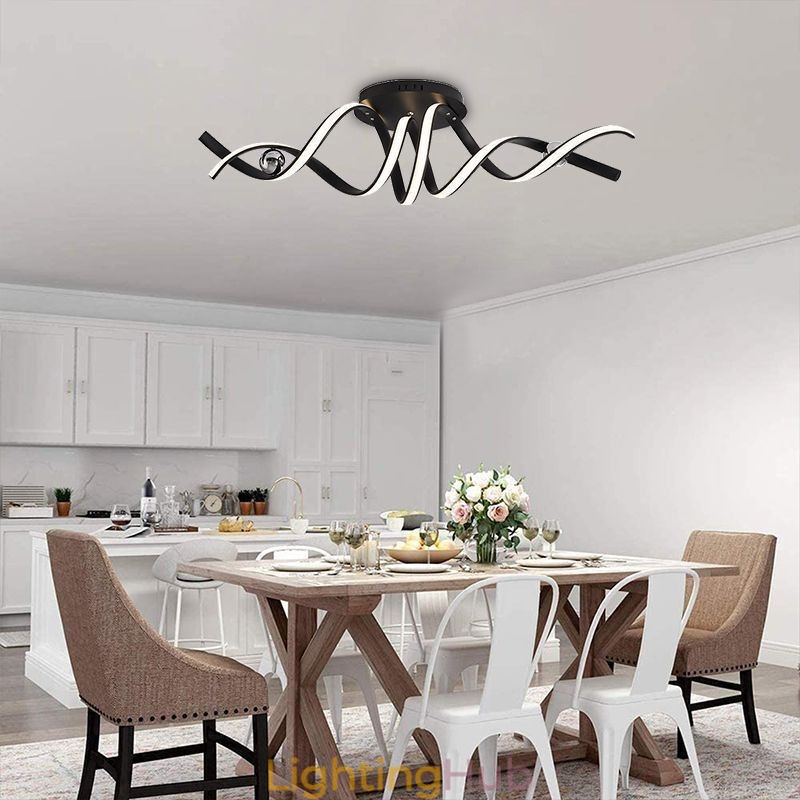 Modern Flush Mount Aluminum Art Spiral Ceiling Lamp Light
