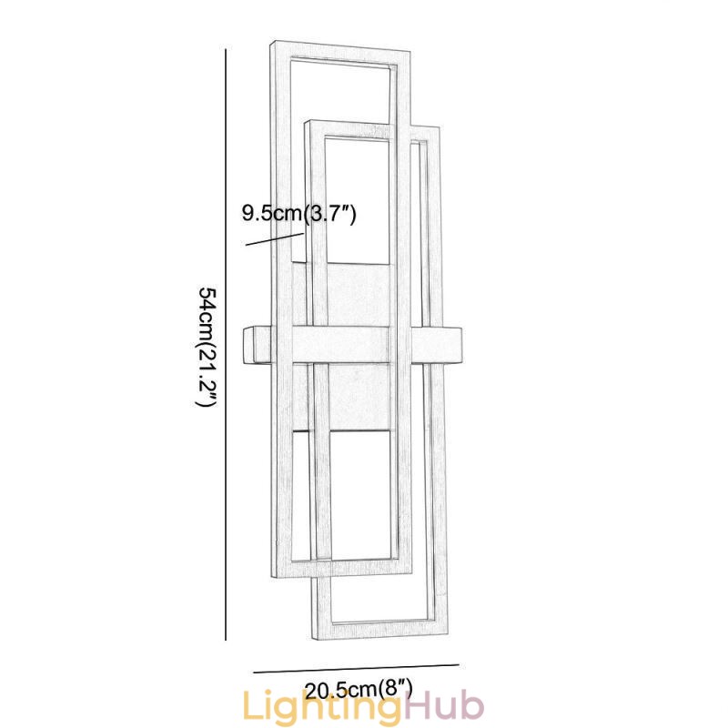 Minimalist Flush Mount Aluminum Art Geometric Square Ceiling Light