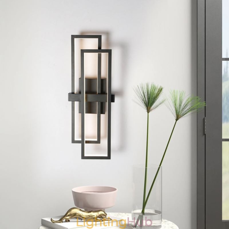 Minimalist Flush Mount Aluminum Art Geometric Square Ceiling Light