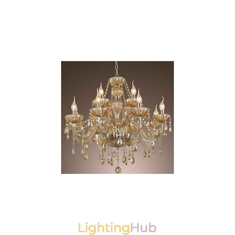 Chandelier Crystal Luxury Modern 2 Tiers Living 12 Lights