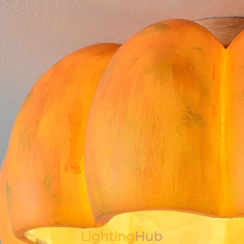 Single head Pumpkin Flush Mount Japanese Retro Ceiling Lights