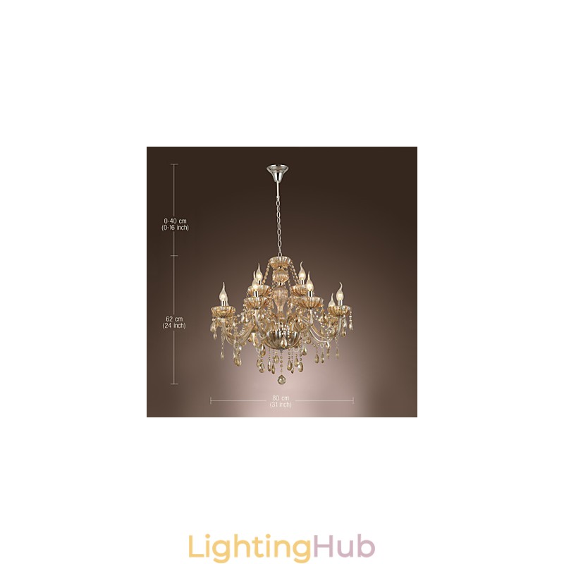 Chandelier Crystal Luxury Modern 2 Tiers Living 12 Lights