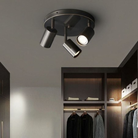 Modern Flush Mount Golden Black Flush Mount with 3 Lights Copper Art Home Lighting Modern Flush Mount Golden Black Flush Mount with 3 Lights Copper Art Home Lighting