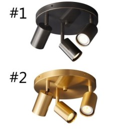 Modern Flush Mount Golden Black Flush Mount with 3 Lights Copper Art Home Lighting