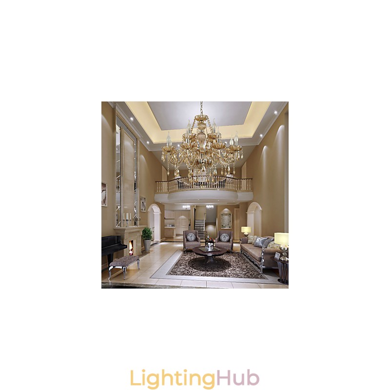 Chandelier Crystal Luxury Modern 2 Tiers Living 12 Lights