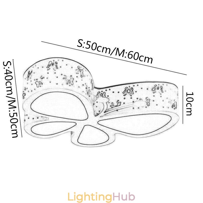 Butterfly Flush Mount Contemporary Metal Ceiling Fixture