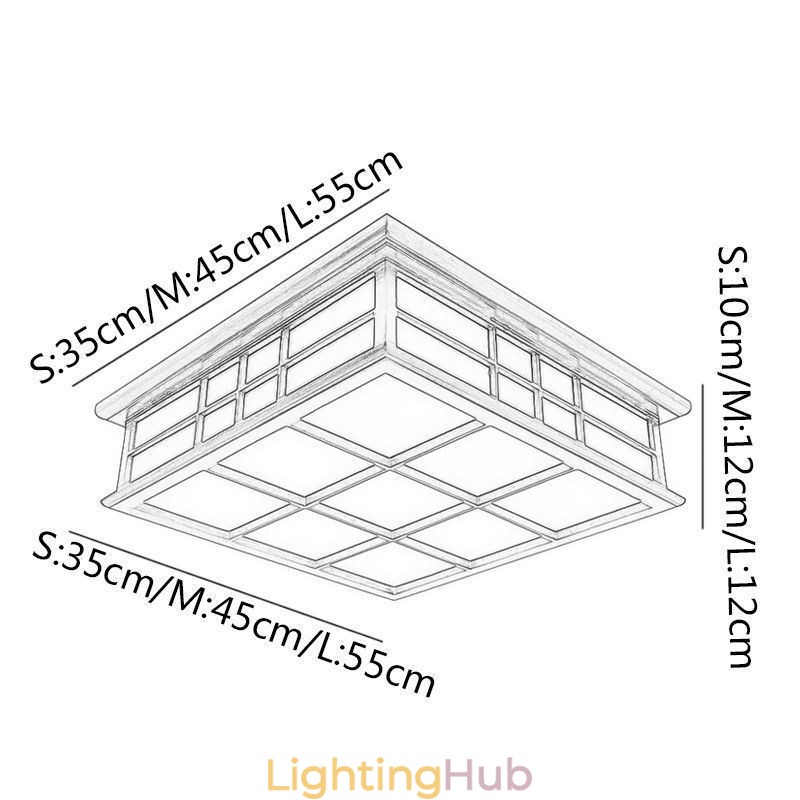 Retro Style Ceiling Light Wooden Flush Mount