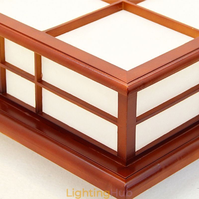 Retro Style Ceiling Light Wooden Flush Mount