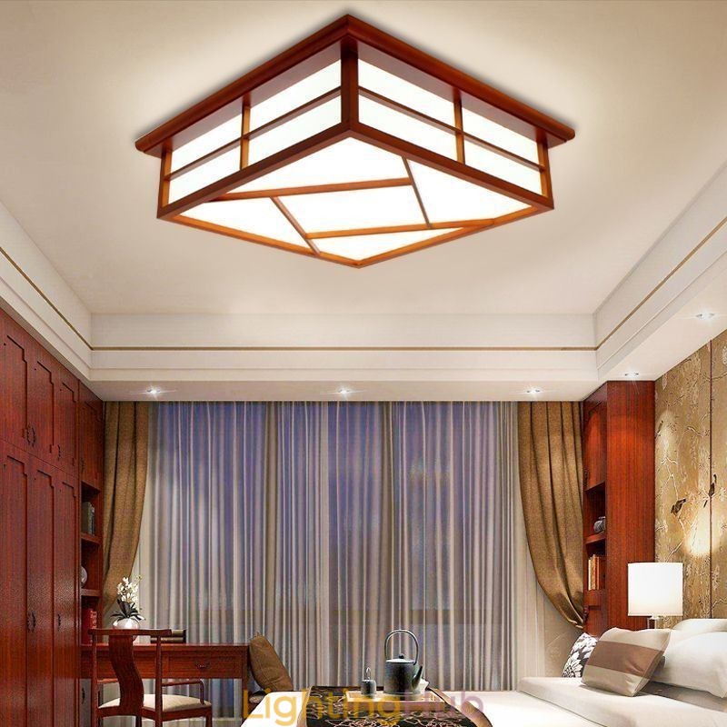 Retro Style Ceiling Light Square Flush Mount