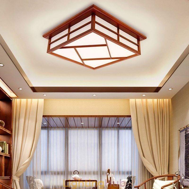 Retro Style Ceiling Light Square Flush Mount