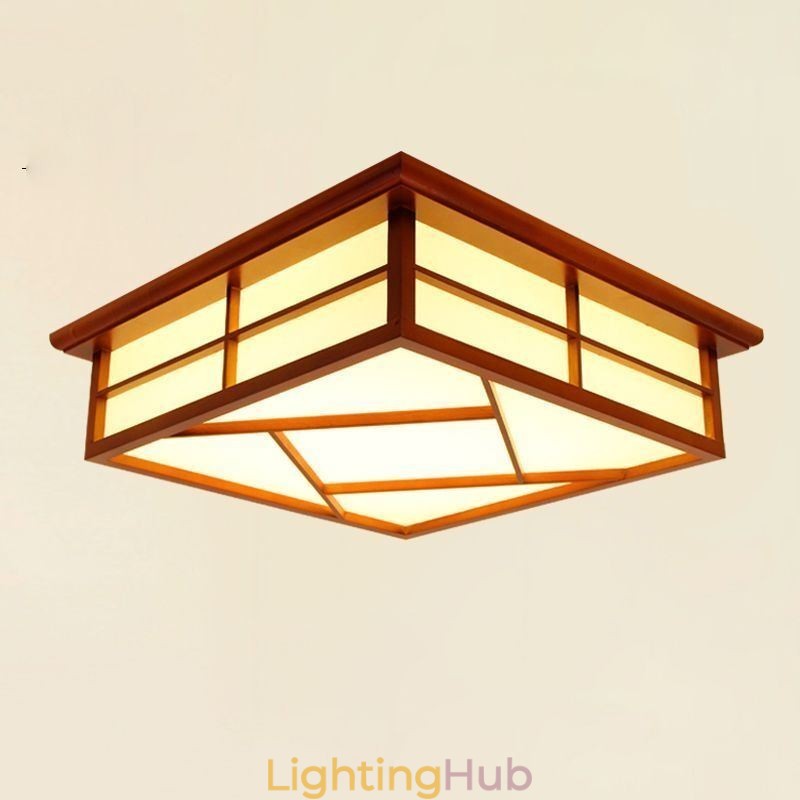 Retro Style Ceiling Light Square Flush Mount