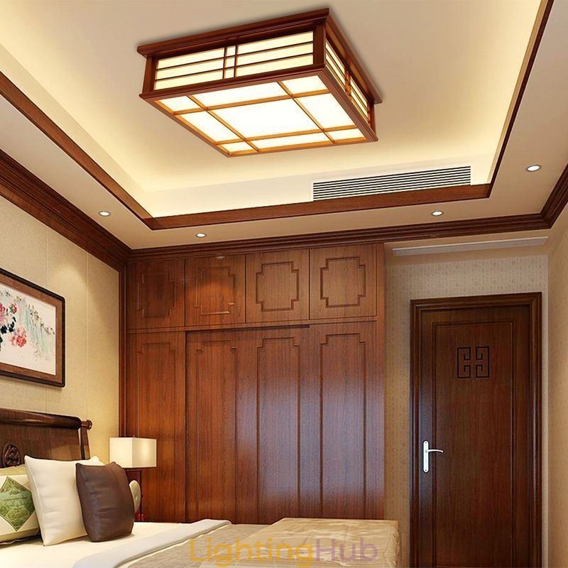 Retro Ceiling Light Decorative Wooden Ceiling Lamp